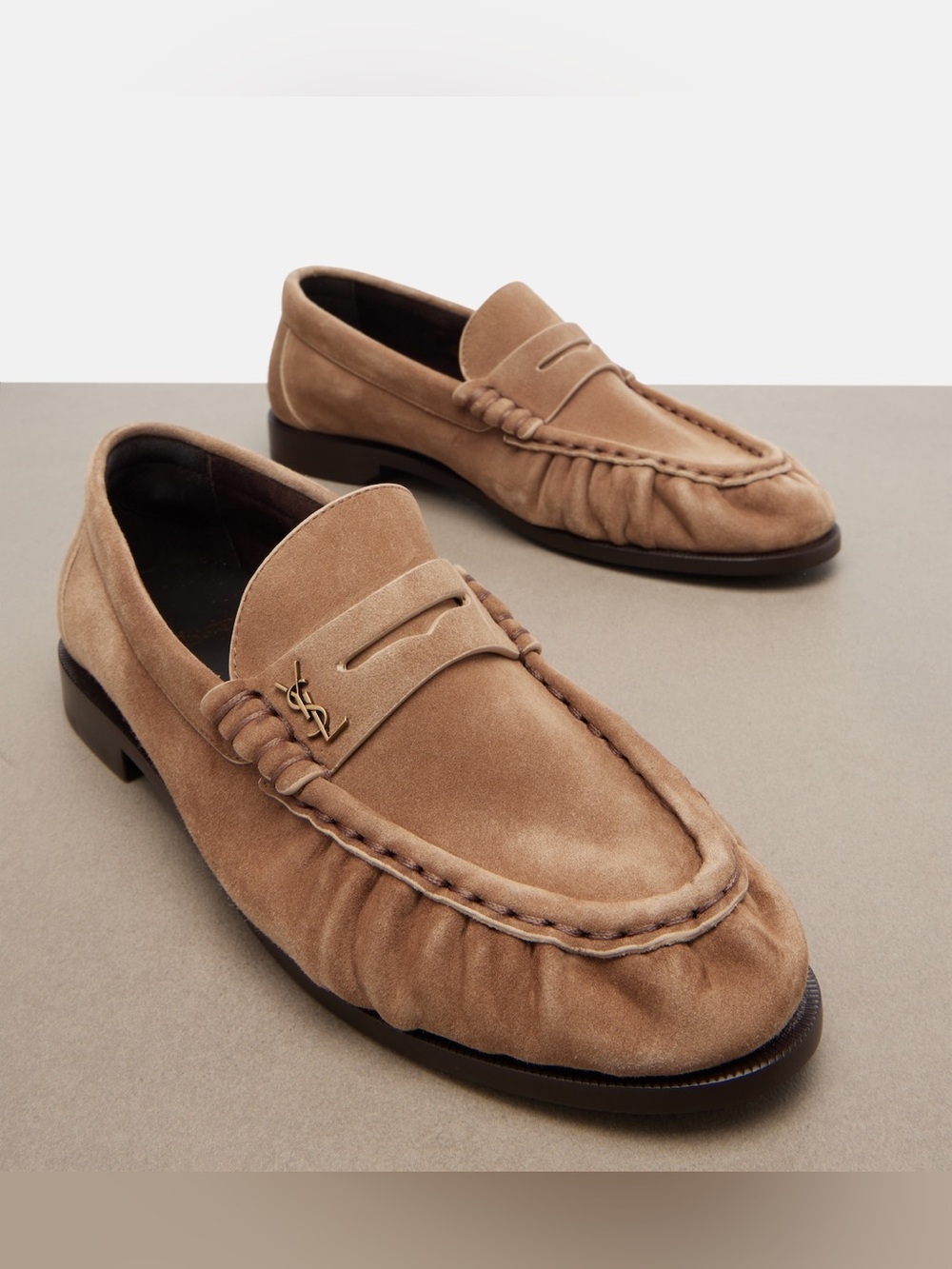 Saint Laurent Le Loafer Suede Penny Loafers